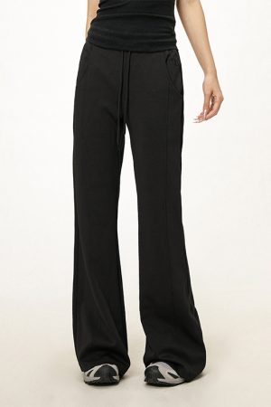 Women's Casual Sports Flared Pants - Micro-Flare Wide-Leg Sweatpants for Yoga & Everyday Wear - American Style