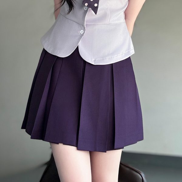 Women's College Style JK Uniform Set - Pudding Bear Original Waist-Defining Short Sleeve Shirt - Summer 2025 Fashion
