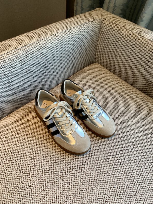 Women's Color-Block Lace-Up Flat Genuine Leather Casual Cycling Sneakers - Trendy 2025 Fashion Footwear