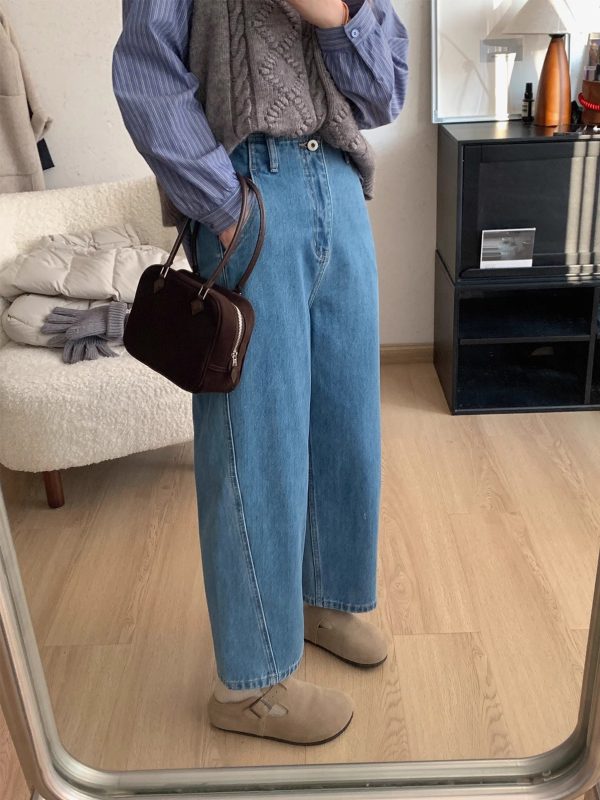 Women's Curved Knife Dad Pants 2025 - Loose Fit Cross Pants for Petite & Plus-Size, Fashionable Sickle Style Jeans