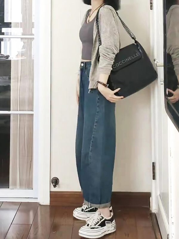 Women's Curved Knife Dad Pants 2025 - Loose Fit Cross Pants for Petite & Plus-Size, Fashionable Sickle Style Jeans