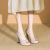 Women's Fish Mouth High Heels - Patent Leather Chunky Heel Shoes with Waterproof Platform, Spring/Summer 2025 Fashion