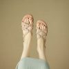 Women's Genuine Leather Round Toe Open Toe Sandals - Low Heel Roman Style for Summer 2025 Commuter Fashion