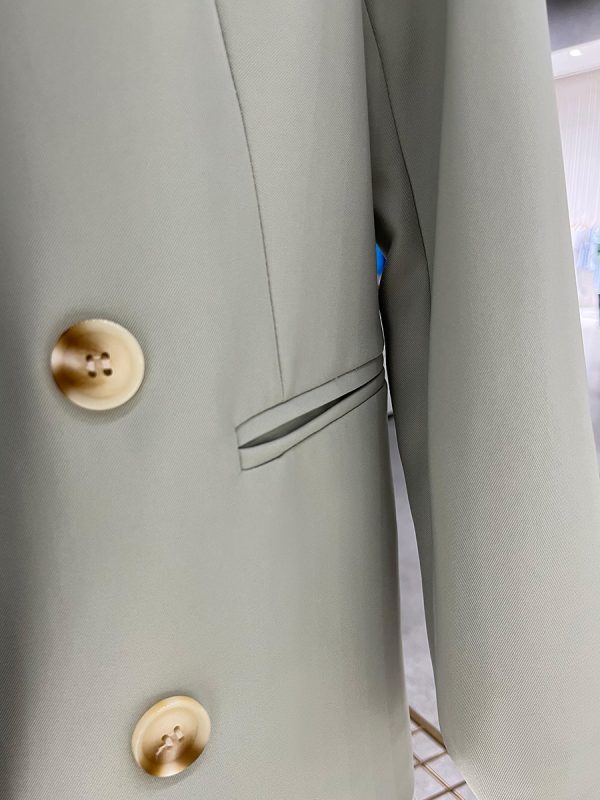 Women's Green Casual Suit Jacket - Trendy Spring Autumn Style for Petite Sizes, Chic Fashion Must-Have