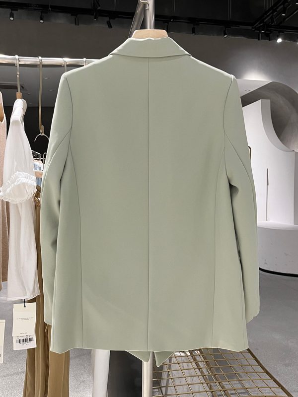 Women's Green Casual Suit Jacket - Trendy Spring Autumn Style for Petite Sizes, Chic Fashion Must-Have