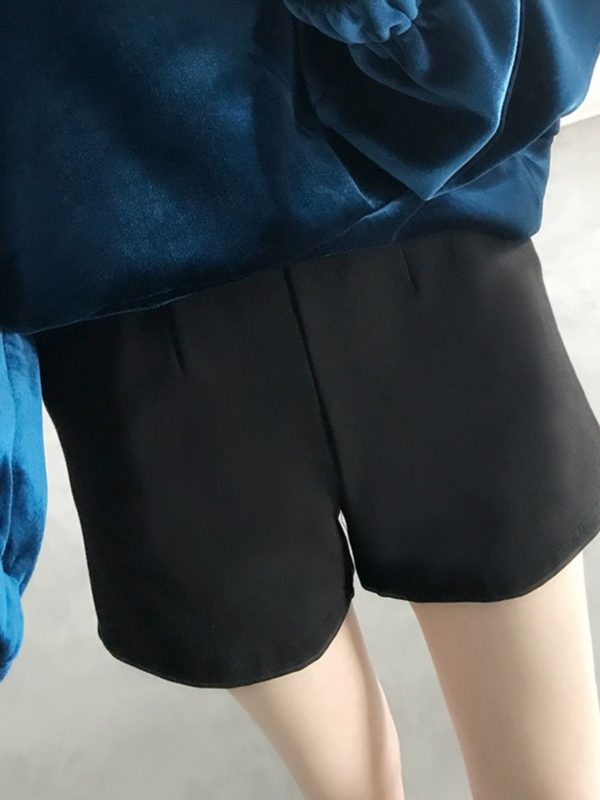 Women's High-Waisted A-Line Shorts, Versatile Wide-Leg Korean Style Casual Pants with Pockets, Slimming Fit