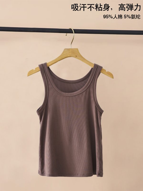 Women's Knitted Layering Vest, White Basic Camisole & Black Sleeveless Top - Trendy Summer Essentials for Chic Outfits
