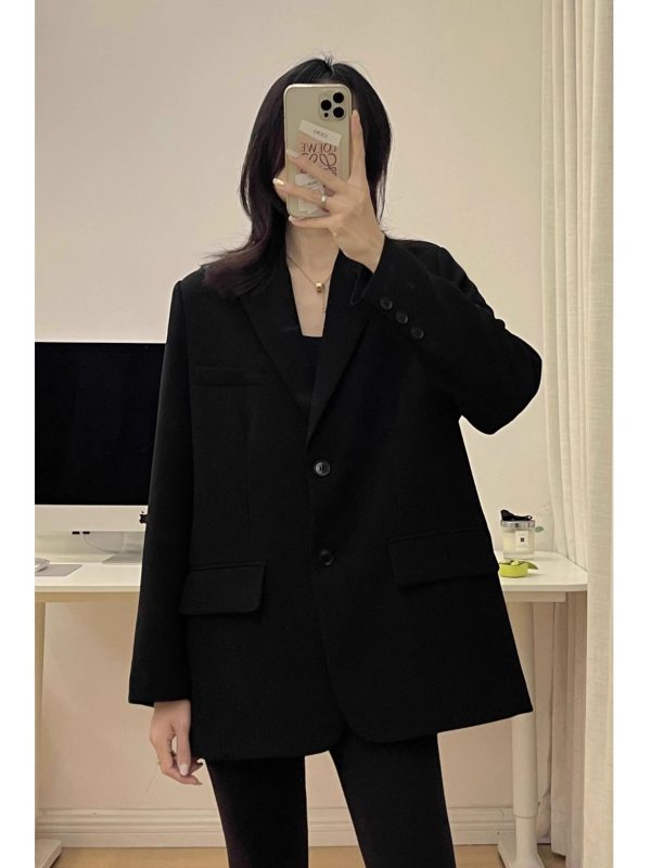 Women's Korean Style Petite Small Suit Jacket - High-End Street Style for Spring & Autumn 2025 - Trendy & Fashionable
