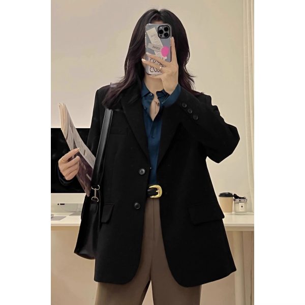 Women's Korean Style Petite Small Suit Jacket - High-End Street Style for Spring & Autumn 2025 - Trendy & Fashionable