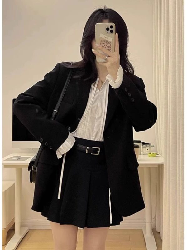 Women's Korean Style Petite Small Suit Jacket - High-End Street Style for Spring & Autumn 2025 - Trendy & Fashionable