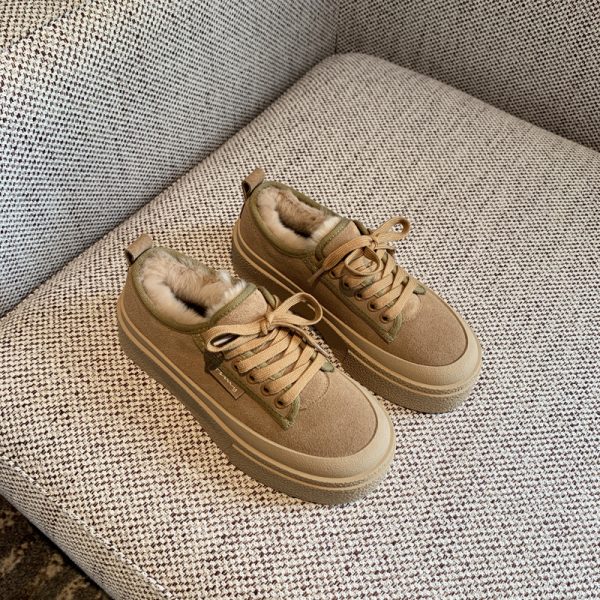 Women's Lace-Up Leopard Print Sneakers, Suede & Genuine Leather, Thick-Soled Casual Shoes, Trendy Spring 2025 Fashion Footwear