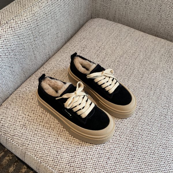 Women's Lace-Up Leopard Print Sneakers, Suede & Genuine Leather, Thick-Soled Casual Shoes, Trendy Spring 2025 Fashion Footwear
