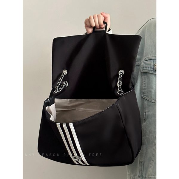 Women's Large Capacity Nylon Canvas Chain Tote Bag - 2024 New Commuting Crossbody Wanderer Style