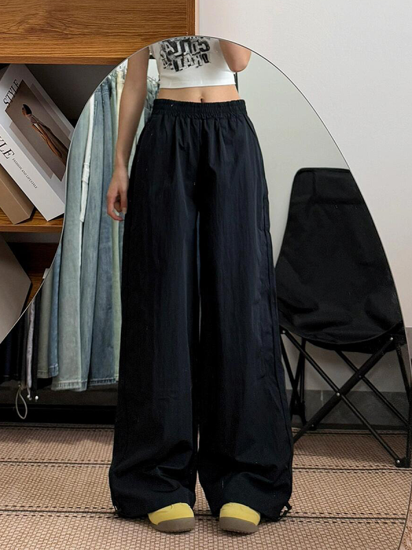 Women's Loose Fit Cargo Pants - Thin, Quick-Dry, Straight-Leg, Wide-Leg Casual Sports Pants for Summer 2025, Versatile American Style