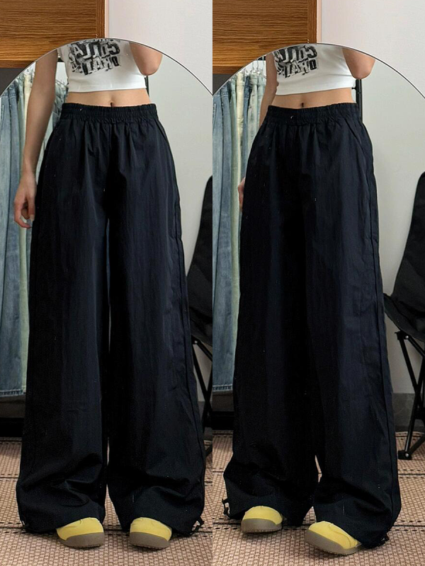 Women's Loose Fit Cargo Pants - Thin, Quick-Dry, Straight-Leg, Wide-Leg Casual Sports Pants for Summer 2025, Versatile American Style