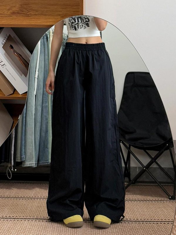 Women's Loose Fit Cargo Pants - Thin, Quick-Dry, Straight-Leg, Wide-Leg Casual Sports Pants for Summer 2025, Versatile American Style