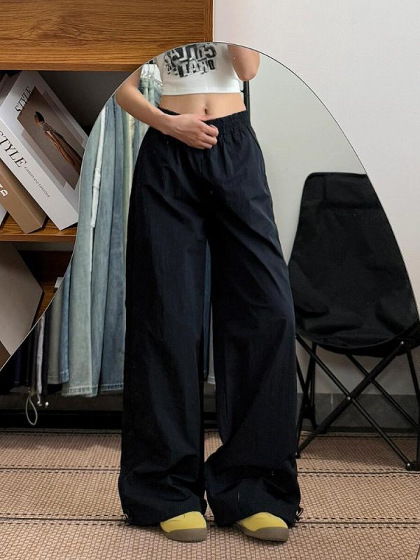 Women's Loose Fit Cargo Pants - Thin, Quick-Dry, Straight-Leg, Wide-Leg Casual Sports Pants for Summer 2025, Versatile American Style