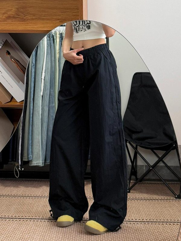 Women's Loose Fit Cargo Pants - Thin, Quick-Dry, Straight-Leg, Wide-Leg Casual Sports Pants for Summer 2025, Versatile American Style