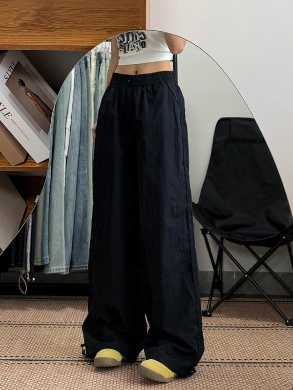 Women's Loose Fit Cargo Pants - Thin, Quick-Dry, Straight-Leg, Wide-Leg Casual Sports Pants for Summer 2025, Versatile American Style