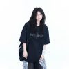 Women's Loose Fit Round Neck T-Shirt with Short Sleeves - Summer Style 'Sit and Eat Until the Mountains are Empty' Graphic