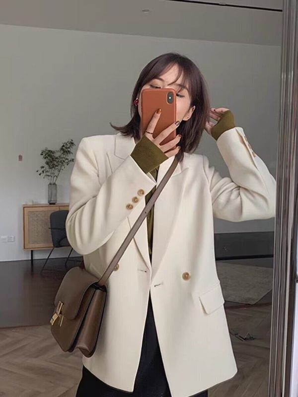 Women's Oversized Black Suit Jacket, Casual Loose Fit Blazer, High-End Feel, Plus Size, Spring Autumn 2025 Fashion