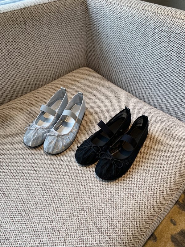 Women's Summer 2025 Mary Jane Shoes - Bowknot, Mesh, Flat, Square Toe, Shallow Mouth, National Style, Trendy Footwear