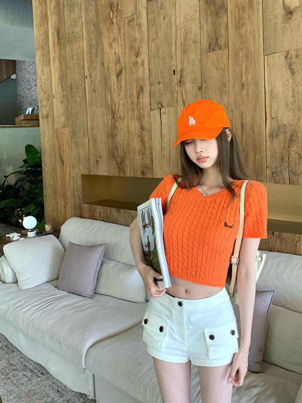 Women's Summer Cargo Shorts - Vintage American Style Mid-Waist Slim Fit Casual Pants for Hot Girl Aesthetic
