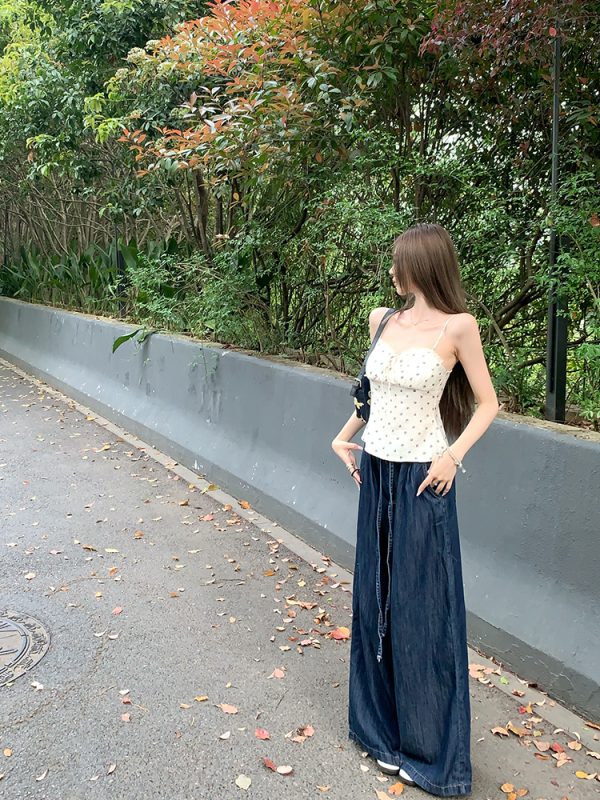 Women's Summer Loose High-Waisted Wide-Leg Jeans - Lightweight Casual Style for Effortless Y2K Fashion