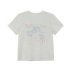 Women's Summer Loose Slim Fit Short Sleeve T-shirt with Original Letter Print and Chain Embroidery - Pure Cotton Casual Top