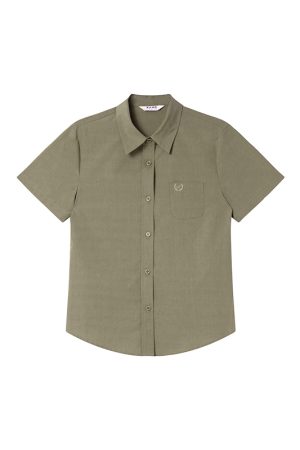 Women's Summer Short-Sleeve Shirt with Small Embroidery, Loose Fit, Slimming Design, High-End Casual Style