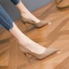 Women's Trendy Suede High Heels, Versatile Pointed Stiletto Shoes, Korean Style Spring Fashion for Parties