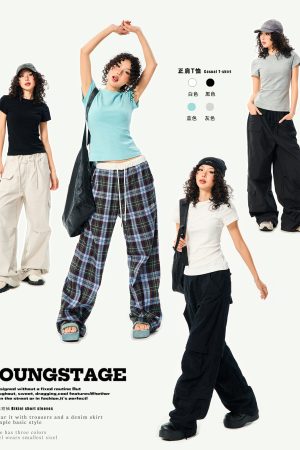 Womenâ€™s Vintage Slim Fit Crop Top - Basic Versatile Solid Color Short Sleeve T-Shirt for Summer Casual Style