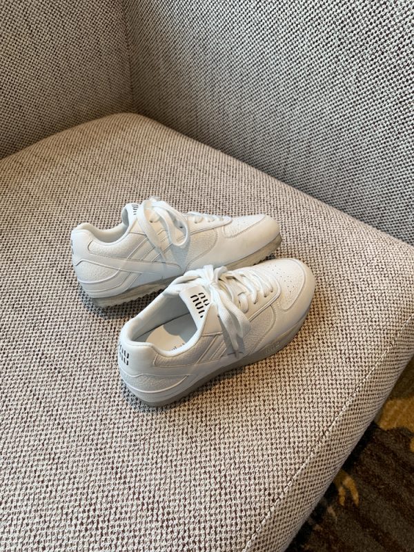 Women's White Genuine Leather Sneakers - Retro 2025 Training Shoes, Lightweight Thick Sole, Non-Slip Casual Sports Footwear
