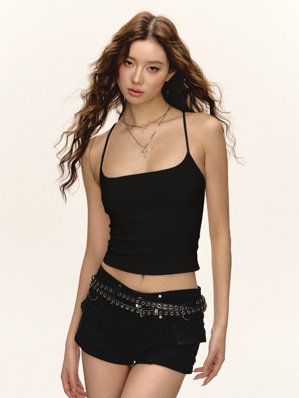 Women's White Tank Top with Built-In Padding, Stylish Spring and Summer Layering Essential