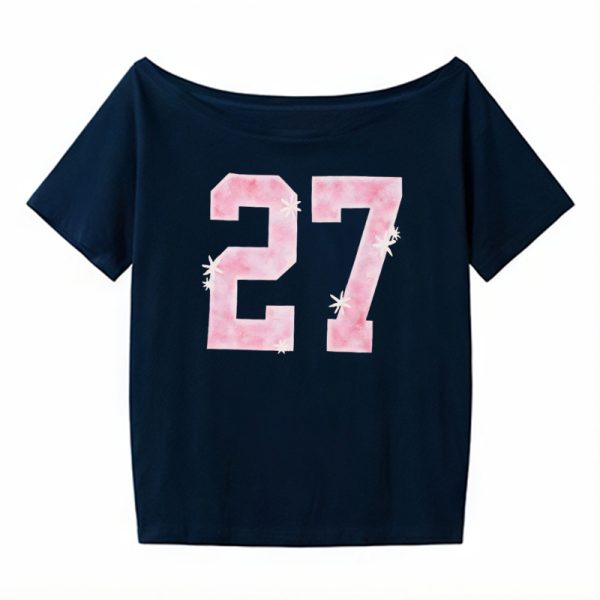 Y2K Off-Shoulder Red T-Shirt for Summer, Loose Fit Short-Sleeve Top with Digital Print, Spicy Girl American Style